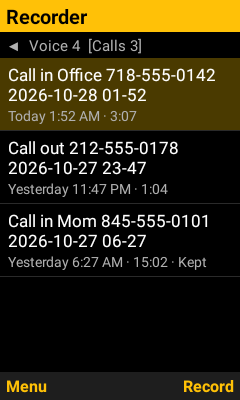 Call recordings