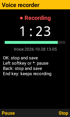 Recording screen